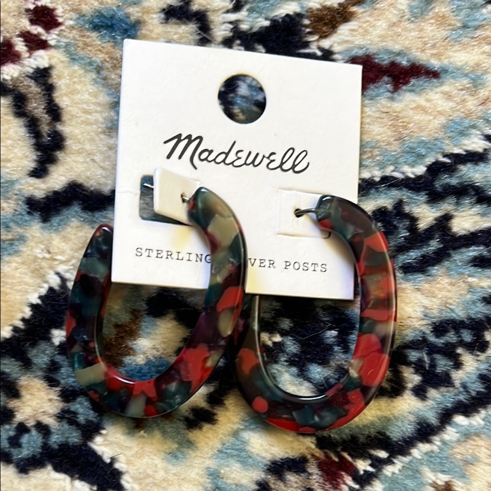 NWT Madewell Multicolor Acrylic Hoop Earrings